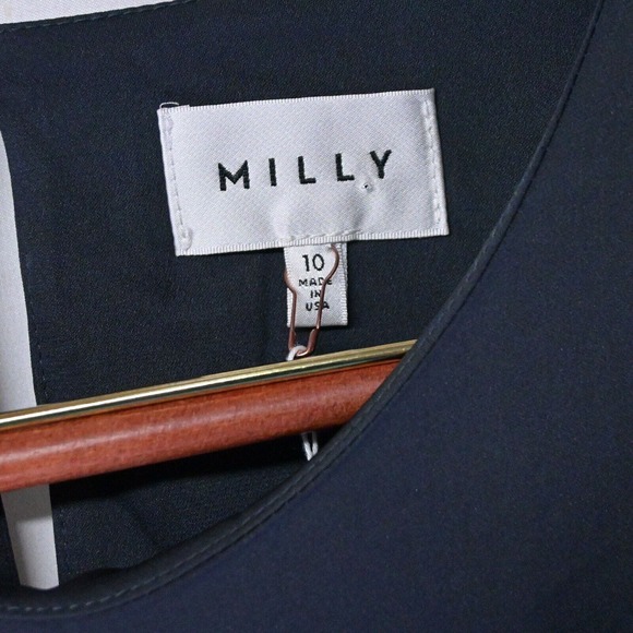 Milly Women's Gray‎ Flared Sleeved Mid-Length Dress Blouse Top Size 10 - Picture 2 of 3